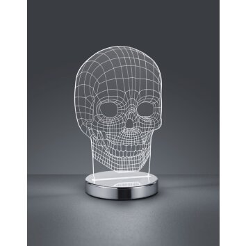 Lampe à poser Reality Skull LED Chrome, 1 lumière