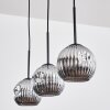 Ripoll Suspension, Boule lumineuse, Suspension Chrome, Fumé, 3 lumières