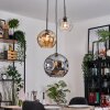 Ripoll Suspension, Boule lumineuse, Suspension, Suspension grappe Ambre, Clair, Fumé, 3 lumières