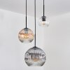 Ripoll Suspension, Boule lumineuse, Suspension, Suspension grappe Ambre, Clair, Fumé, 3 lumières