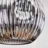Ripoll Suspension, Boule lumineuse, Suspension, Suspension grappe Ambre, Chrome, Fumé, 3 lumières
