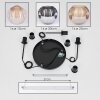 Ripoll Suspension, Boule lumineuse, Suspension, Suspension grappe Ambre, Chrome, Fumé, 3 lumières