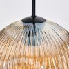 Ripoll Suspension, Boule lumineuse, Suspension, Suspension grappe Ambre, Chrome, Fumé, 3 lumières