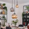 Ripoll Suspension, Boule lumineuse, Suspension, Suspension grappe Ambre, Chrome, Fumé, 3 lumières
