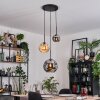 Ripoll Suspension, Boule lumineuse, Suspension, Suspension grappe Ambre, Fumé, 3 lumières