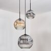 Ripoll Suspension, Boule lumineuse, Suspension, Suspension grappe Ambre, Clair, Fumé, 3 lumières