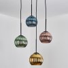 Koyoto Suspension, Boule lumineuse, Suspension 35 cm Bleu, Or, Vert, Cuivré, 4 lumières