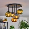 Koyoto Plafonnier, Boule lumineuse 45 cm Bleu, Vert, Cuivré, 5 lumières
