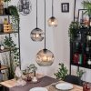 Ripoll Suspension, Boule lumineuse, Suspension grappe Ambre, Clair, Fumé, 3 lumières