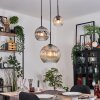 Ripoll Suspension, Boule lumineuse, Suspension grappe Ambre, Clair, Fumé, 3 lumières