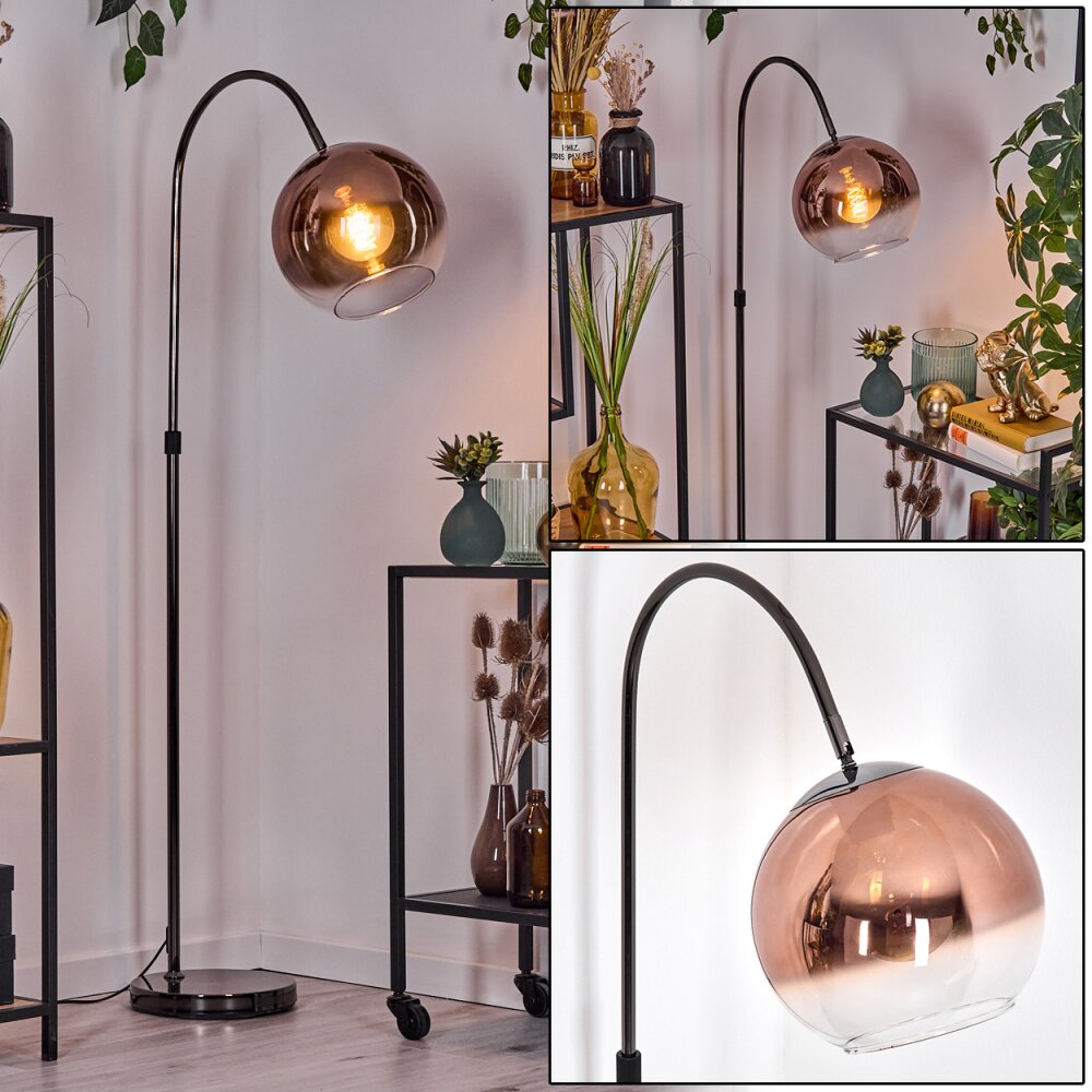 Koyoto Lampadaire Chrome, Noir, 1 lumière main product photo