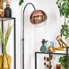 Koyoto Lampadaire Chrome, Noir, 1 lumière