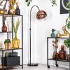 Koyoto Lampadaire Chrome, Noir, 1 lumière