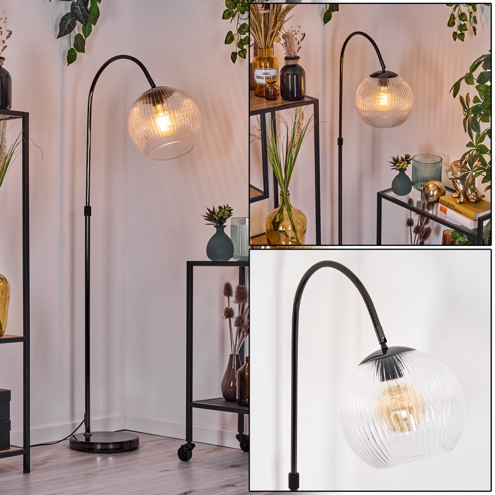 Koyoto Lampadaire Chrome, Noir, 1 lumière main product photo