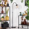 Koyoto Lampadaire Chrome, Noir, 1 lumière