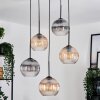 Koyoto Suspension, Boule lumineuse, Suspension grappe Ambre, Clair, Fumé, 5 lumières