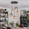 Koyoto Suspension, Boule lumineuse, Suspension grappe Ambre, Clair, Fumé, 5 lumières