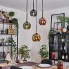 Ripoll Suspension, Boule lumineuse, Suspension grappe Bleu, Or, Vert, Cuivré, 4 lumières