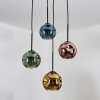 Ripoll Suspension, Boule lumineuse, Suspension grappe Bleu, Or, Vert, Cuivré, 4 lumières