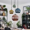 Koyoto Suspension, Boule lumineuse, Suspension grappe 35 cm Ambre, Or, Cuivré, Fumé, 4 lumières