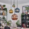 Koyoto Suspension, Boule lumineuse, Suspension grappe 35 cm Ambre, Or, Cuivré, Fumé, 4 lumières