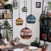 Koyoto Suspension, Boule lumineuse, Suspension grappe 35 cm Ambre, Or, Cuivré, Fumé, 4 lumières
