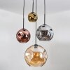 Ripoll Suspension, Boule lumineuse, Suspension grappe Ambre, Or, Cuivré, Fumé, 4 lumières