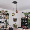 Ripoll Suspension, Boule lumineuse, Suspension grappe Bleu, Vert, Cuivré, 3 lumières