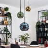 Ripoll Suspension, Boule lumineuse, Suspension grappe Bleu, Or, Vert, 3 lumières