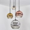 Ripoll Suspension, Boule lumineuse, Suspension grappe Ambre, Chrome, Or, Clair, Cuivré, Fumé, 4 lumières