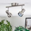 Edain Plafonnier, Spot de plafond LED Chrome, Nickel mat, 2 lumières