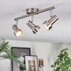 Edain Plafonnier, Spot de plafond LED Chrome, Nickel mat, 3 lumières