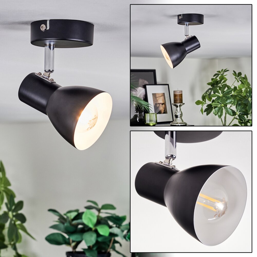 Farel Plafonnier, Spot de plafond Chrome, Noir, 1 lumière main product photo