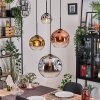Ripoll Suspension, Boule lumineuse, Suspension grappe Chrome, Or, Clair, Cuivré, Fumé, 4 lumières