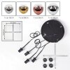 Ripoll Suspension, Boule lumineuse, Suspension grappe Chrome, Or, Clair, Cuivré, Fumé, 4 lumières