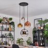 Ripoll Suspension, Boule lumineuse, Suspension grappe Chrome, Or, Clair, Cuivré, Fumé, 4 lumières