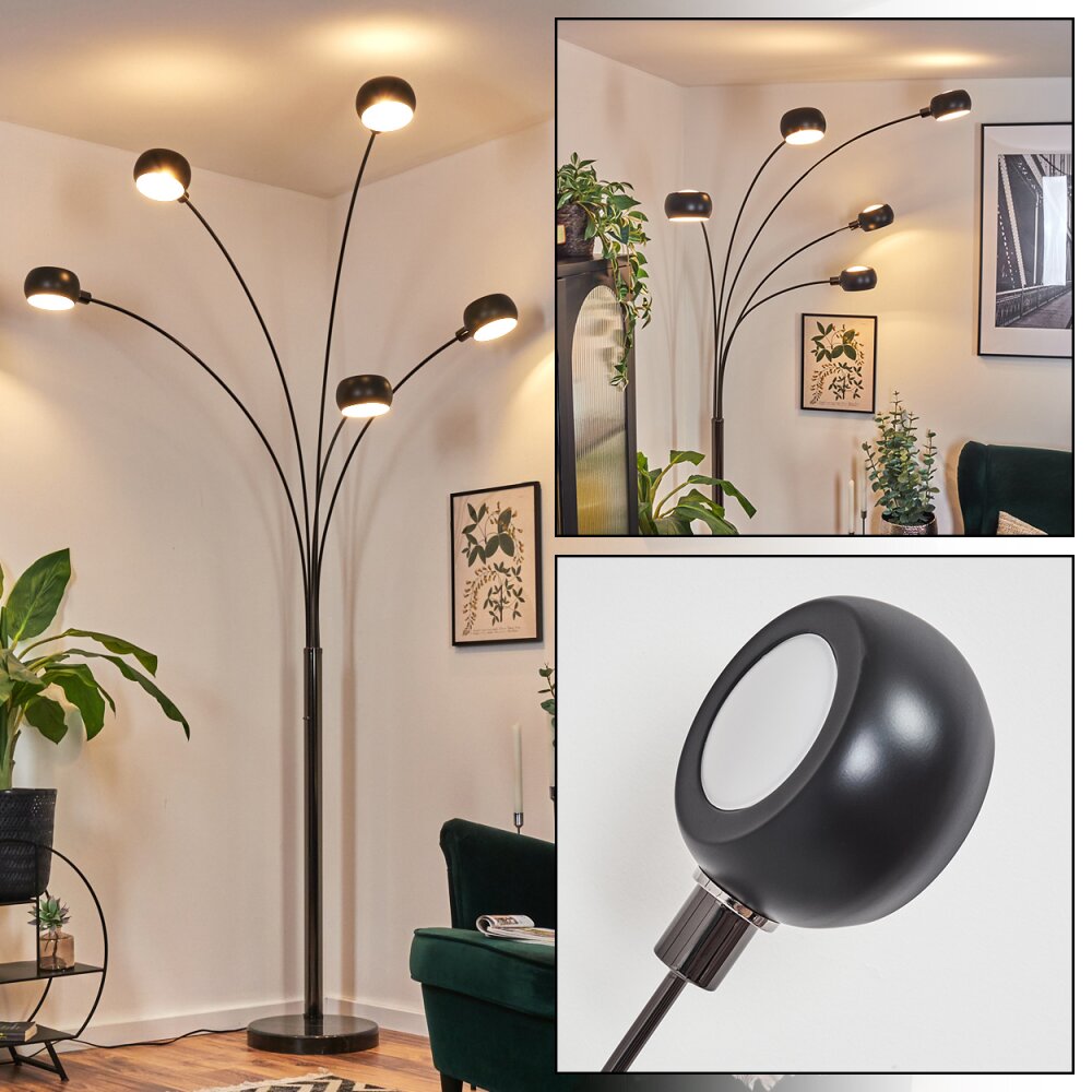 Nikkala Lampadaire Chrome, Noir, 5 lumières main product photo