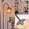 Koyoto Lampadaire Chrome, Noir, 1 lumière