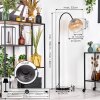 Koyoto Lampadaire Chrome, Noir, 1 lumière