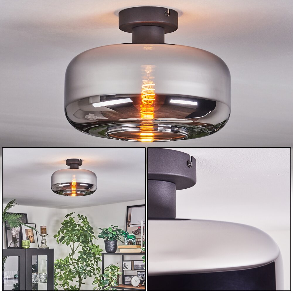 Boza Plafonnier Chrome, Fumé, 1 lumière main product photo