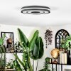 Ganor Plafonnier LED Noir, Blanc, 1 lumière, Télécommandes