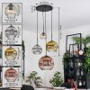 Ripoll Suspension, Boule lumineuse, Suspension grappe Ambre, Or, Clair, Cuivré, Fumé, 4 lumières