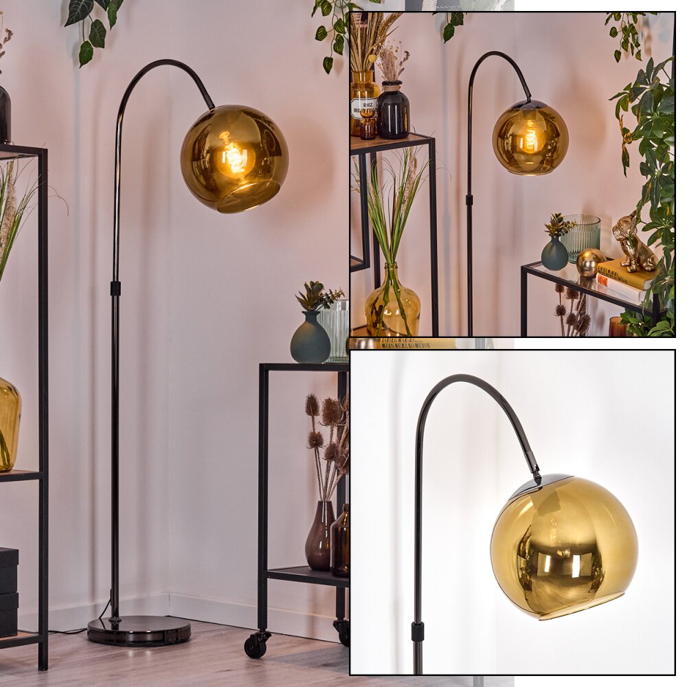 Koyoto Lampadaire Chrome, Noir, 1 lumière main product photo