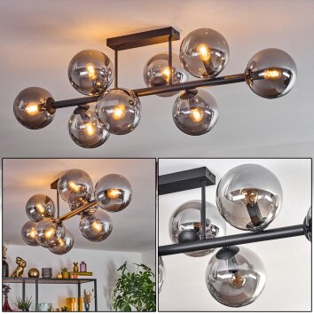 Gastor Plafonnier, Boule lumineuse Fumé, 8 lumières