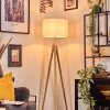 Soungou Lampadaire Chrome, Écru, 1 lumière