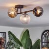 Chehalis Plafonnier, Boule lumineuse Ambre, Clair, Fumé, 3 lumières
