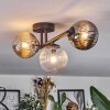 Chehalis Plafonnier, Boule lumineuse Ambre, Clair, Fumé, 3 lumières