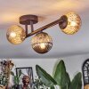 Chehalis Plafonnier, Boule lumineuse Ambre, Fumé, 3 lumières