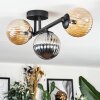 Chehalis Plafonnier, Boule lumineuse Ambre, Fumé, 3 lumières