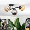 Chehalis Plafonnier, Boule lumineuse Ambre, Fumé, 3 lumières